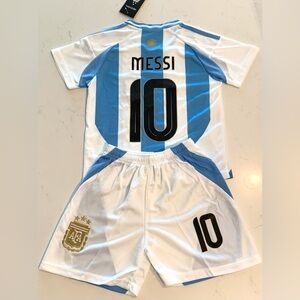 Lionel Messi Youth Medium Soccer Jersey Set Size 26 - 2 Piece Kit Ages 8-9 NWT